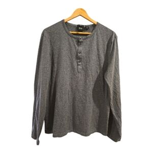 Hugo Boss Slim Long Sleeve Henley Gray Shirt In Size L